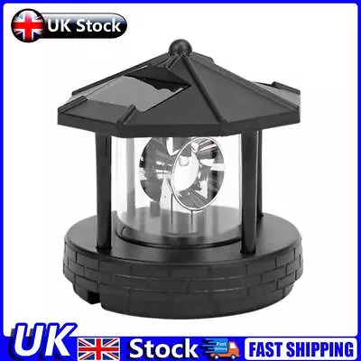 Solar LED Light Rotating Lighthouse Landscape Lamp Garden Decoration (A) UK • £10.59