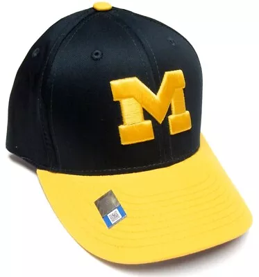 Michigan Wolverines NCAA OC Sports Navy Two Tone M Hat Cap Adult Mens Adjustable • $13.99