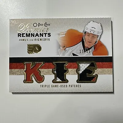 2009 O-Pee-Chee Premier Remnants /25 James Van Riemsdyk Rookie Triple Patch RC • $18.25