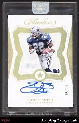 2018 Panini Flawless Flawless Signatures #10 Emmitt Smith COWBOYS AUTO 09/10 • $158.49