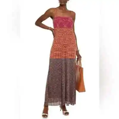 M Missoni Color Block Marled Ribbed Knit Maxi Dress Size IT 46 NWT • $189