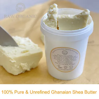 Shea Butter Organic - Unrefined Cold Pressed 100% Pure Raw & Natural Fresh Cut • £4.49