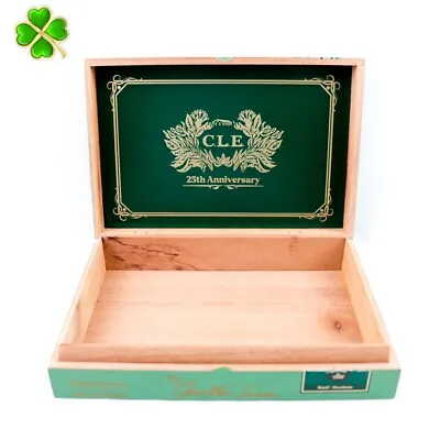 C.L.E. 25th Anniversary 50 X 5 Empty Wood Cigar Box 8.75  X 6  X 2  • $5.55