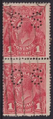 AUSTRALIA KGV 1916 Single Wmk 1d RED Die 2 Pair SG Ø54 FU Cv £80 [E3850] • $75