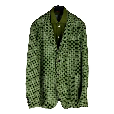 Montecore Green Summer Men's Blazer Size 36R US Jacket Cotton Shirt Insert GG33 • $77