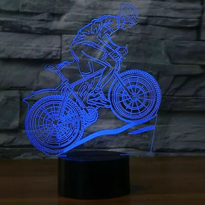 Mountain Bike 3D Lights 7 Colors Moon Lamp Home LED Lights Gift Light Desk Decor • $16.39