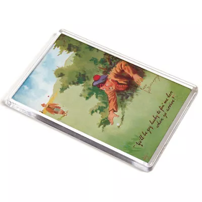 JUMBO MAGNET - Vintage Golf -  Be Gey Lucky To Fin' Me Here When You Arrive!  • £4.99