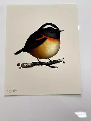 Collared Bush Robin Fat Birds Mondo 2016 By Mike Mitchell Poster Art Giclee #57 • $250