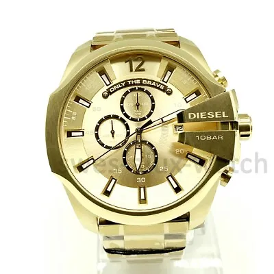 DIESEL DZ4360 Mega Chief Men's Watch Chronograph Gold Quartz Stainless Steel • $135