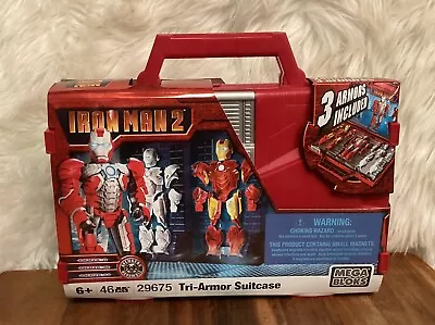 NEW - 2010 IRON-MAN 2 Tri-Armor Suitcase 29675 MEGA BLOKS HTF • $99.99