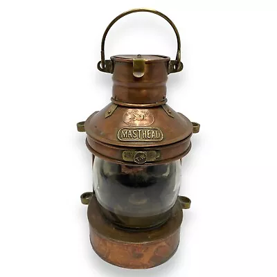 TUNG WOO MASTHEAD - Oil Lantern Handle Reflector Bubble Bow Glass HONG KONG Lamp • $174.06