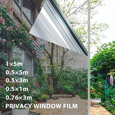 £4.29 • Buy Mirror Window Film One Way Reflective Privacy Sticky Back Glass Tint UV Insulate