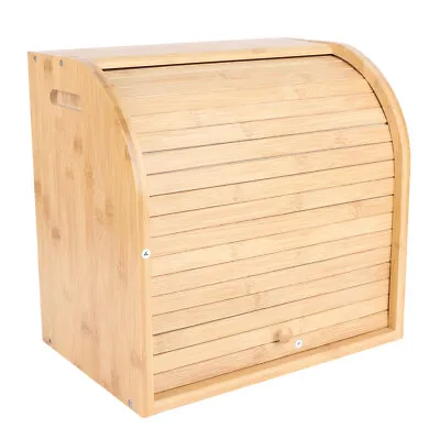 2-Layer Bread Box Bread Keeper Bamboo Wood With Lid Kitchen Storage Containers • $42.75