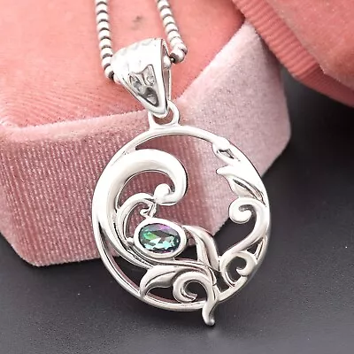 Natural Mystic Quartz Sterling Silver Designer Pendant Women Jewelry Gift • $46.74