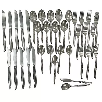 Oneida LA ROSE WM A Rogers Stainless Steel Flatware Lot Of 36 Pieces Fork Knife • $49.99