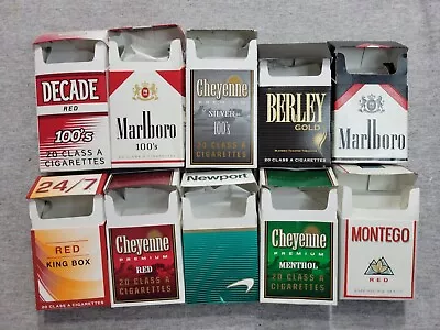 Collectible 10 Used EMPTY Cigarette Boxes Packs No Tobacco Marlboro Newport • $11.04