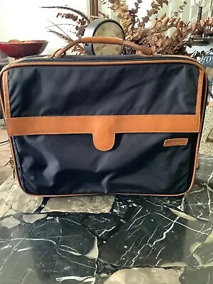 Vintage Original Hartmann Black/tan Briefcase Luggage 18x14 • $50