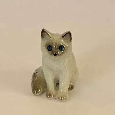 Hand-Painted Miniature Porcelain Rag Doll Siamese Cat Figurine – 25167 • $14