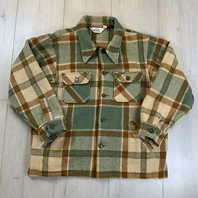 VTG 70s Woolrich Button Up Plaid Flannel Shacket Wool American Men's XL MADE USA • $73.48