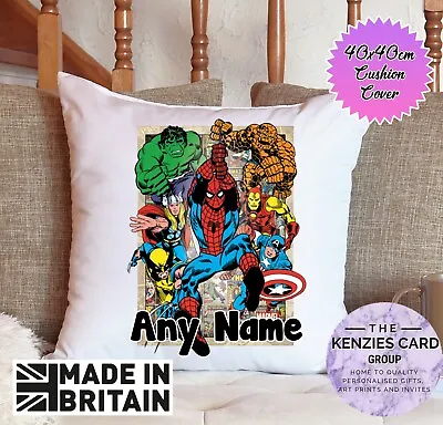 Personalised Marvel Character Super Hero Pillowcase Cover Cushion 40x40cm V1 • £6.55