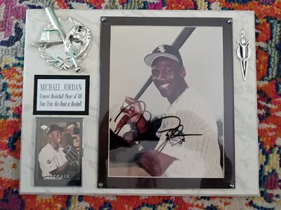 Michael Jordan Baseball Signed Photo Plaque Wall Hanging Home Decorative • $500