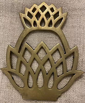 Virginia Metalcrafters Brass  Pineapple Newport 1976-89 Series Ornament Trivet • $19.99