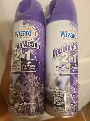 2Wizard Double Action 2in1 Odor Eliminator Air Freshener Cigarette Vape Lavender • $24.20