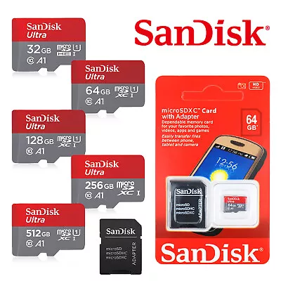 Micro SD Card SanDisk 32G 64G 128G 256G 512G 1TB Ultra Class10 Memory A1 120Mb/s • $10.85