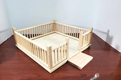 Dollhouse KIT Patio Deck Garden Decking With Railings Wood 1:12 Scale Miniature • $39.99