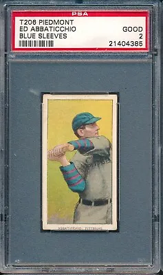 T206 Piedmont 460: ED ABBATICCHIO Blue Sleeves Pirates CENTERED ~ PSA 2 • $177.50