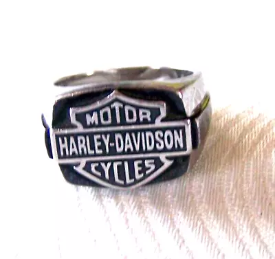 Harley-Davidson Mens Vintage MOD Stainless Steel Bar & Shield Size 11 Ring • $69.99