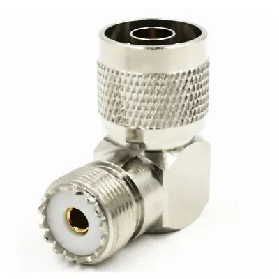 N-Type Male Plug To SO-239 UHF Female Jack Right-Angle RF Adapter Connector • $8.89