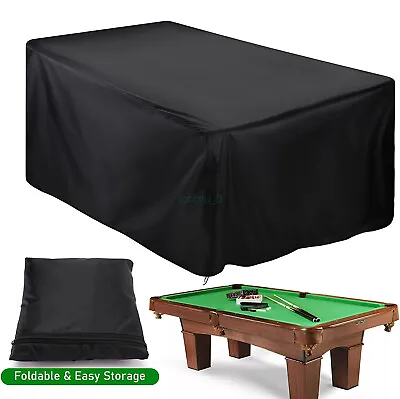 7/8/9FT Pool Snooker Billiard Table Cover Polyester Waterproof Dust Cap Outdoor • $13.39