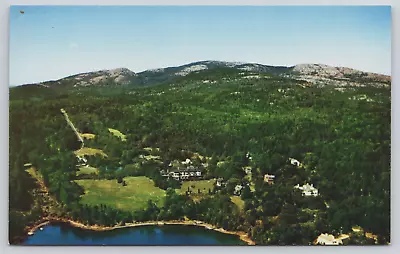 Northeast Harbor ME Asticou Inn Aerial View Mount Desert Island Vtg Postcard C1 • $4.95