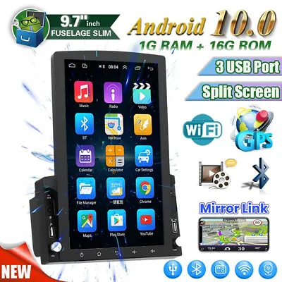 $125.99 • Buy 9.7  Car Stereo Radio Double 2Din Android 10.0 GPS Map Wifi Touch Screen Player