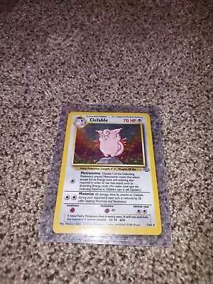 HOLO Rare Jungle Clefable 1/64 Pokemon Card Vintage WOTC LP • $4.99