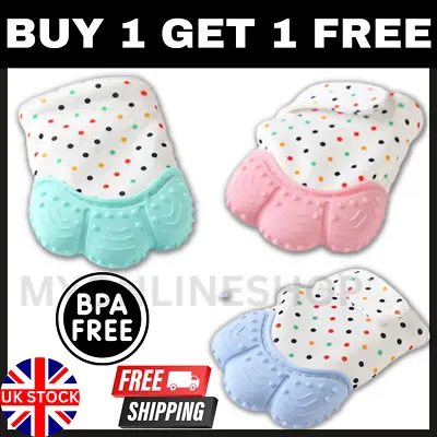 New UK Baby Silicone Teething Mitten Glove Soft Candy Wrapper Teether BPA Free • £4.99