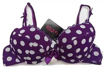 La Senza 36A Padded Push Up Plunge Bra Purple BNWT • £14.95