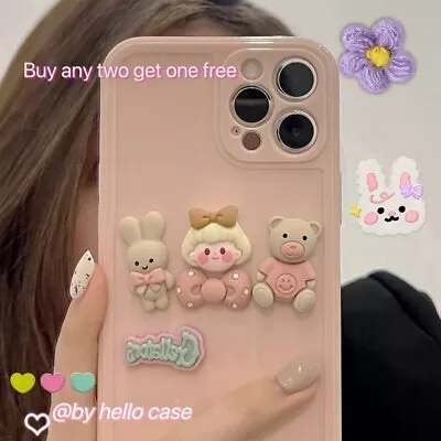 $10.99 • Buy Cute Cartoon Pink 3D Girl Case Cover For IPhone 13 Max 11 12 Pro Max Plus X  7