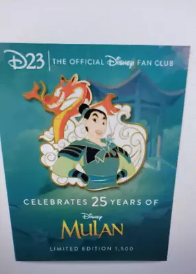 D23-Exclusive Mulan 25th Anniversary Pin Preorder LIMITED EDITION • $14.99