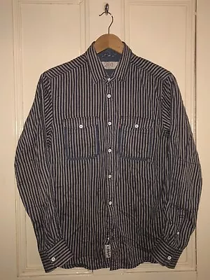 Levi’s Vintage Clothing LVC Style 201 Hickory Stripe Work Shirt Size Small • £29.99