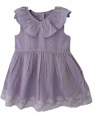 M&S Lilac Cotton Lined Sleeveless Dress 9-12 Months  • £16