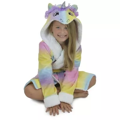 Kids Dressing Gown Robe Girls Boys Childs Fleece Nightwear Age 2-13 Years • £16.95