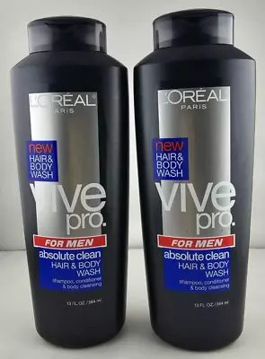 L'OREAL VIVE PRO FOR MEN ABSOLUTE CLEAN HAIR BODY WASH 13 OZ  ( 2pcs ) • $47.95