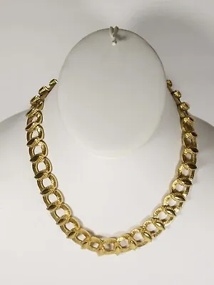 Stunning Vintage Large Chain Necklace Signed Monet Gold Tone 8  Choker C4452 • $13.55