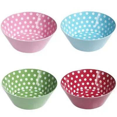 Childrens Bowl Melamine Plastic Spotty Polka Dot Kids Party Snack • £2.95