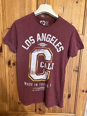 Red T-Shirt With Los Angeles Cali Graphic Size Small By Cedar Wood State • £4.99