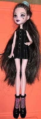 2016 Draculaura Party Hair Monster High Doll Long Black Hair Purple Red Lips • $17.50