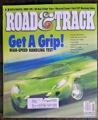 Road & Track Magazine June 2002- BMW 745i Dodge Viper Ford SVT Mustang Cobra • $4