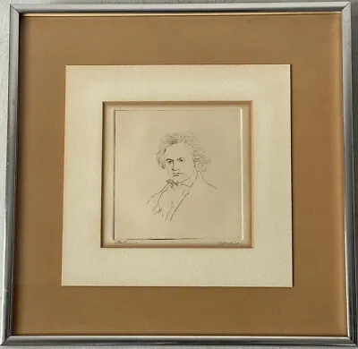 Important Antique Ludwig Van Beethoven Portrait Etching Old Famous Composer 1880 • $2000